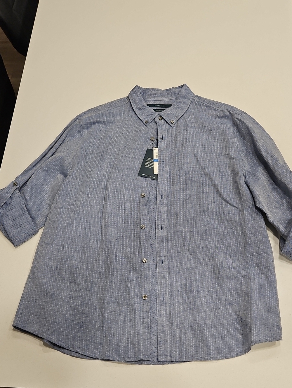 Perry Ellis Men's Sky Blue Button-Down Casual Shirt